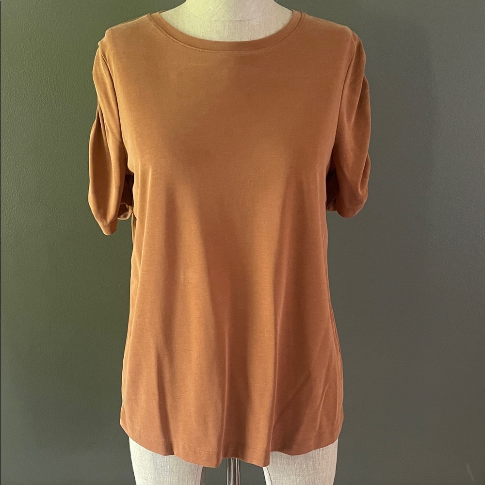 Women's Tan Short Sleeve Top